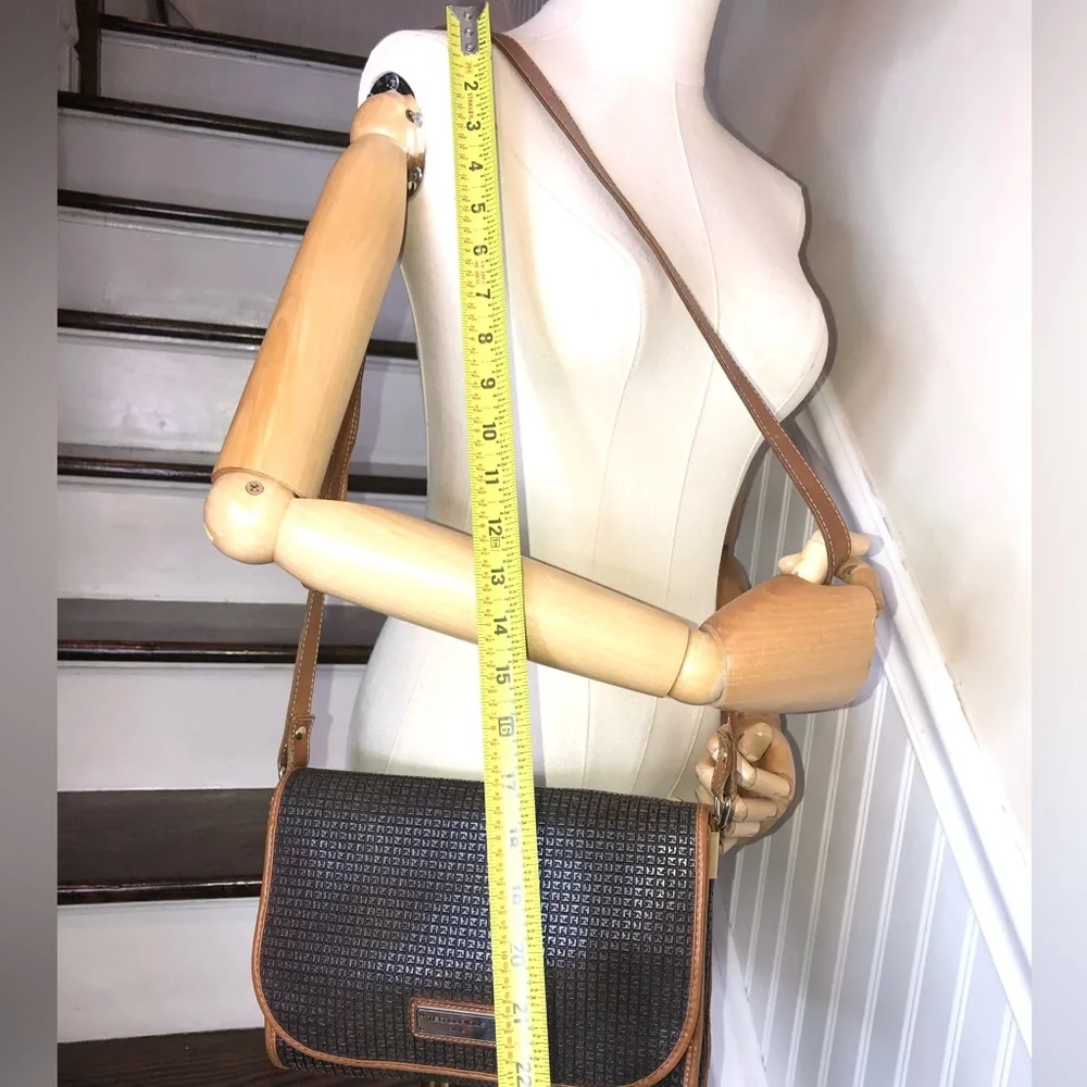 TED LAPIDUS Paris Monogram Leather PVC Crossbody Strap Shoulder Bag RARE HTF